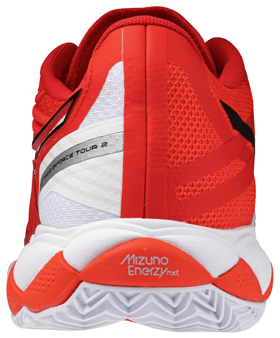 Кроссовки мужские Mizuno Wave Enforce Tour 2, Огненно-Красный/Белый/Томат, грунтовые, с технологиями Wave и Enerzy (р. EUR 44)