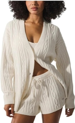 (CN) Кардиган женский Alo Yoga V-neck Thickened Knitted, Бежевый (XS)