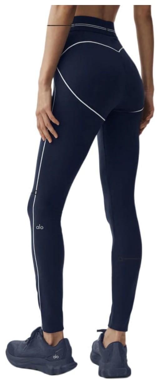 (CN) Леггинсы женские Alo Yoga Airbrush High-Waist Heart Throb Legging, Синие (S)