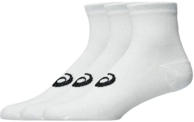 (EU) Носки унисекс Asics Socks 3 Pack Quarter Sock White 3033C299, Белые (L)