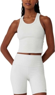 (CN) Топ Alo Yoga Goddess Ribbed Go-To Tank, Белый (S)