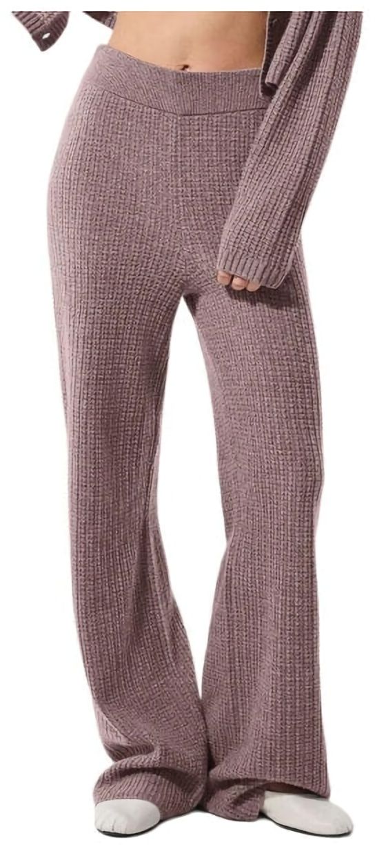 (CN) Брюки женские Alo Yoga Cashmere High-Waist Plush Waffle Pant, Бежевые (L)