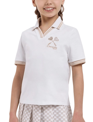 Поло для девочек Choupette Спортивное Dry Fit G, Белое (рост 152 см, 12 лет)