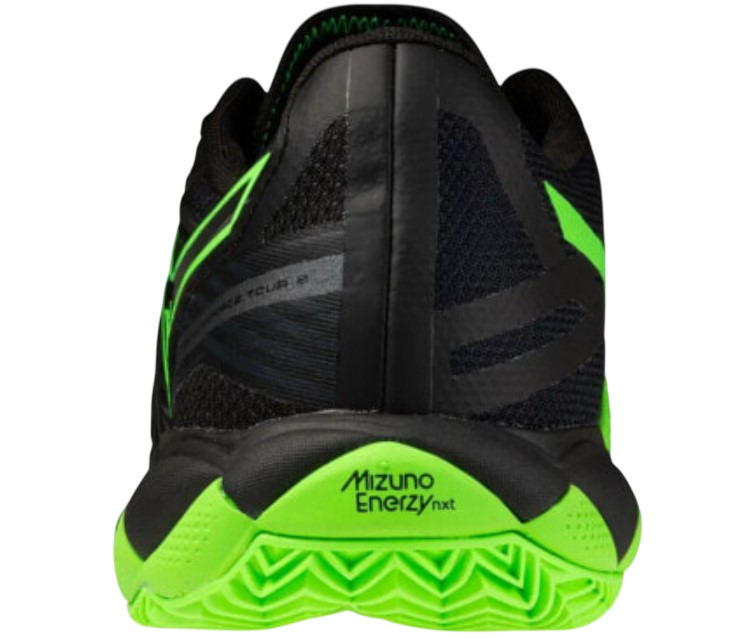 Кроссовки мужские Mizuno Wave Enforce Tour 2 Padel Black/Green 61Gb2605, Чёрные (р. 39.5)