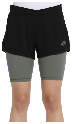 (EU) Шорты женские Bullpadel Teixel с карманом, с технологией Quickerdry, Чёрный (2XL)