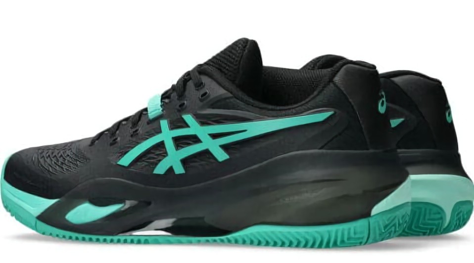 (EU) Кроссовки мужские Asics Gel-Resolution X Clay Black/Green 1041A485, Чёрные (р. 40.5)