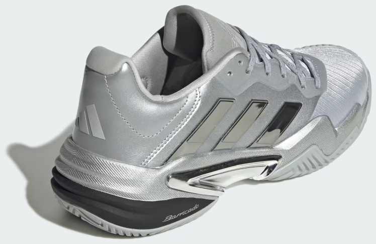 Кроссовки мужские Adidas Barricade 13 Silver Edition, Серебристые, с технологией Geofit, Torsion System (р. 40,5)