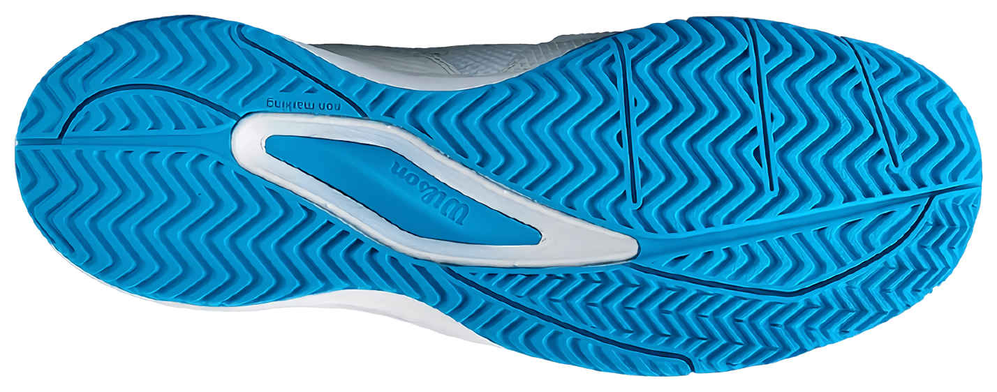 Кроссовки мужские Wilson Rush Pro Ace M, Белые/Голубые, расширенная посадка Wide Fit (р. EUR 44.7)