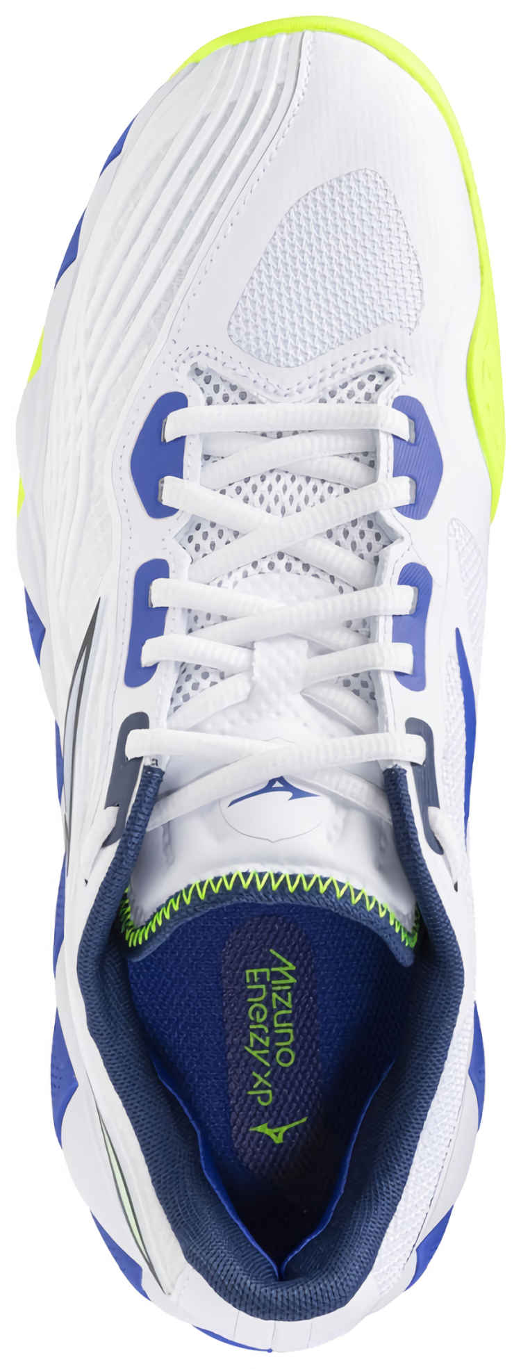Кроссовки теннисные унисекс Mizuno WAVE ENFORCE TOUR 2 AC, Белый/Синий/Салатовый (р. 44)