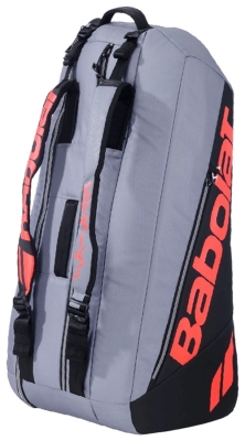 Сумка Babolat для тенниса Pure Strike Carbon Grey x6 2025, Серая/Коралловая