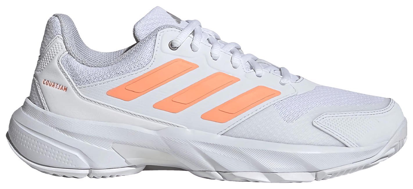 Кроссовки женские Adidas Courtjam Control 3, Кристально-Белый/Оранжевый (р. EUR 38)