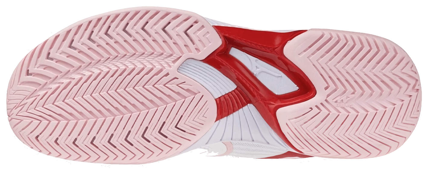 Кроссовки женские Mizuno Wave Exceed Court, Белые/Розовые/Вишневые, с технологией Wave и Enerzy NXT (р. EUR 38.5)