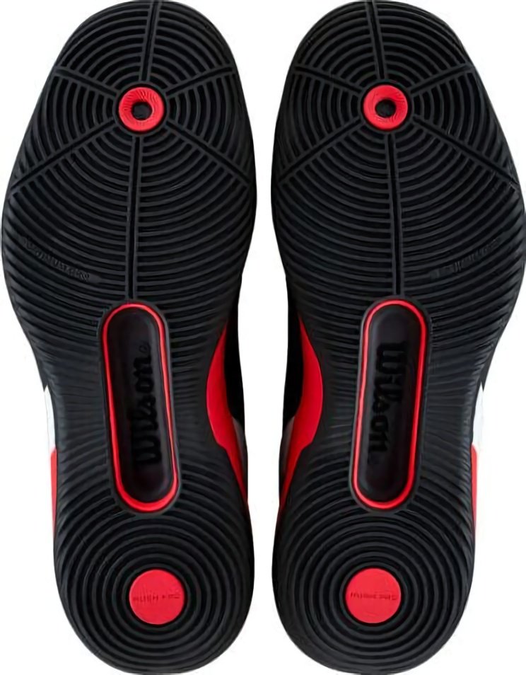 (EU) Кроссовки мужские Wilson Rush Pro 5 Padel Black/Red Wrs338750, Чёрные (р. 46 2/3)