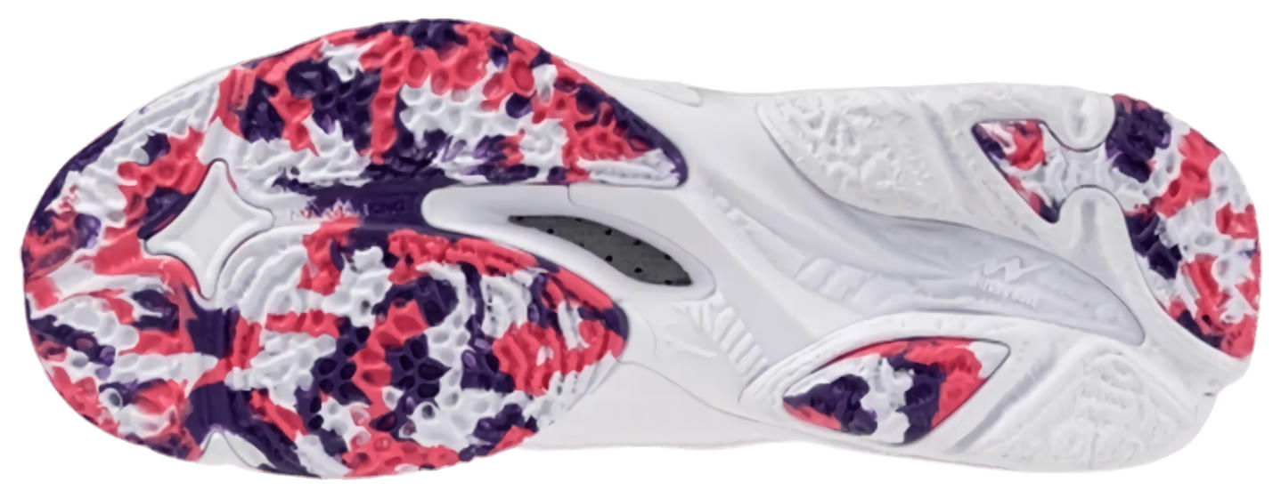 Кроссовки женские Mizuno Wave Lightning Z8, Белые/Фиолетовые/Розовые, с технологиями Wave и Enerzy (р. EUR 41)