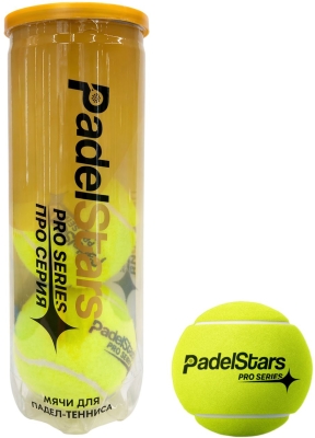 Мячи для падел тенниса PadelStars Pro Series (3 шт в банке)
