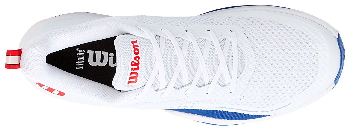 Кроссовки мужские Wilson Rush Pro Lite, Белые/Синие/Красные, с сетчатым верхом, расширенная носочная часть (р. EUR 42.7)