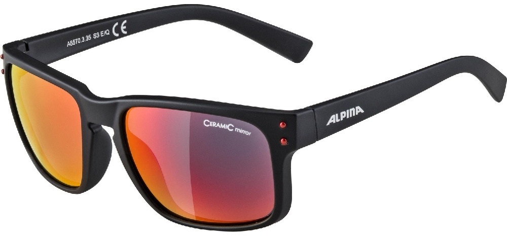 Очки солнцезащитные Alpina Kosmic, Черный Матовый/Красный Зеркальный