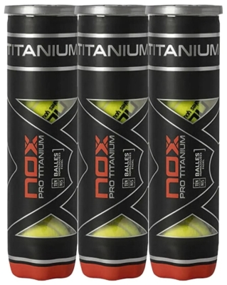 (EU) Мячи для падел тенниса Nox Pro Titanium, 3 банки (4 шт в банке)