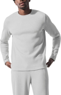 (CN) Лонгслив Alo Yoga Elevate Waffle Long Sleeve Crew, Серый (XL)