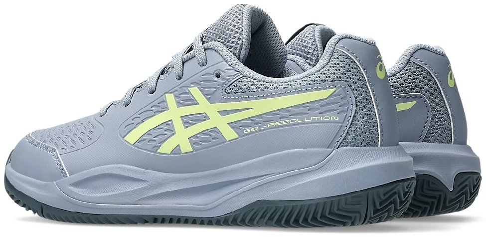 Кроссовки мужские Asics Gel-Resolution X GS CLAY, Серые/Салатовые (р. 32,5)