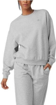 (CN) Свитшот женский Alo Yoga Accolade Crew Neck Pullover, Серый (L)