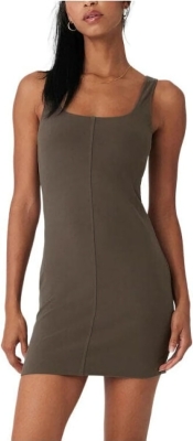 (CN) Платье-комбинация женское Alo Yoga Crew Neck Moderate Short Slip, Зелёное (S)