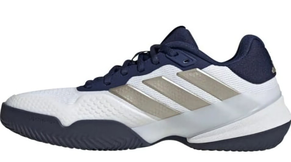 (EU) Кроссовки мужские Adidas Barricade 14 Clay White/Dark Blue Js4113, Белые (р. 40)
