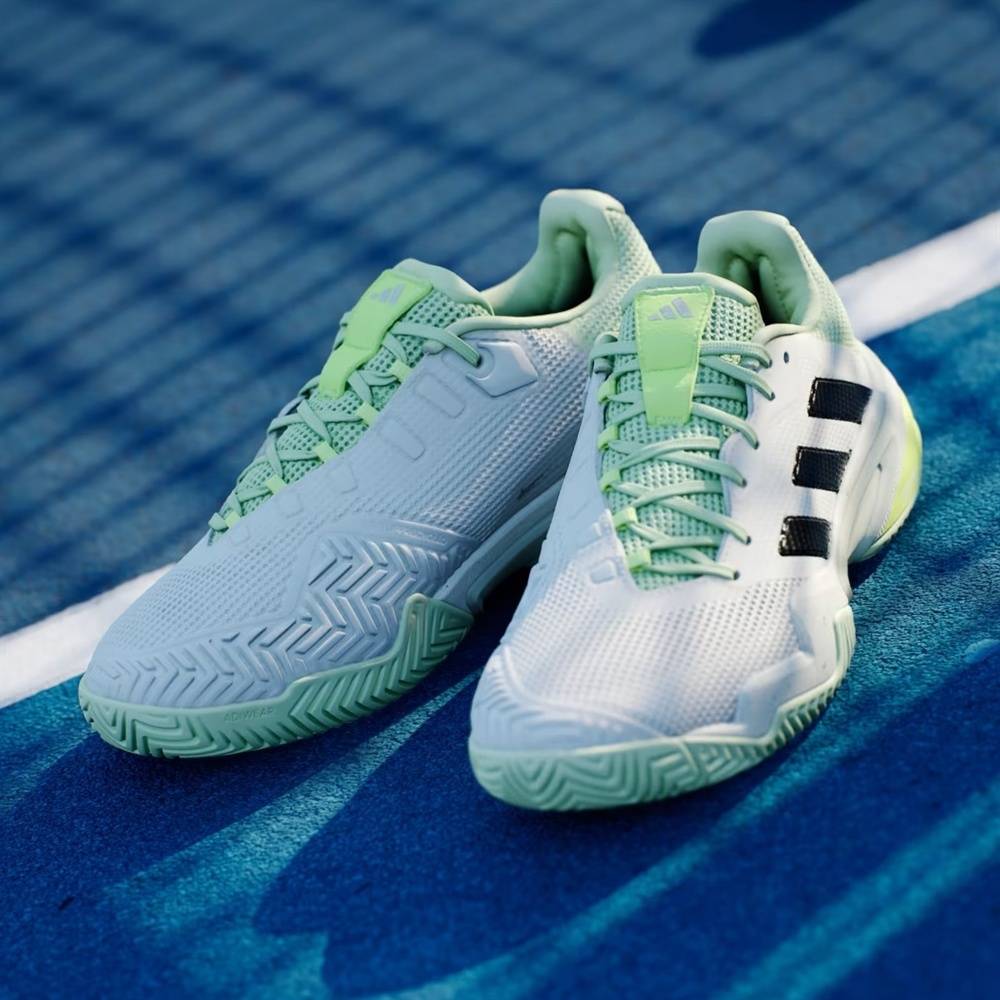 Кроссовки мужские Adidas Barricade 13, Белый/Зеленый/Черный, с системой Torsion (р. 43)