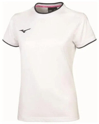 (EU) Футболка женская Mizuno Team, Белая/Синяя (L)