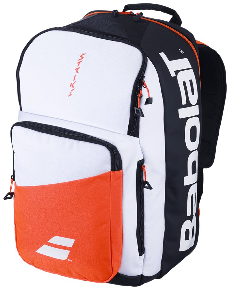 Рюкзак Babolat Pure Strike 2024, Белый/Чёрный/Оранжевый