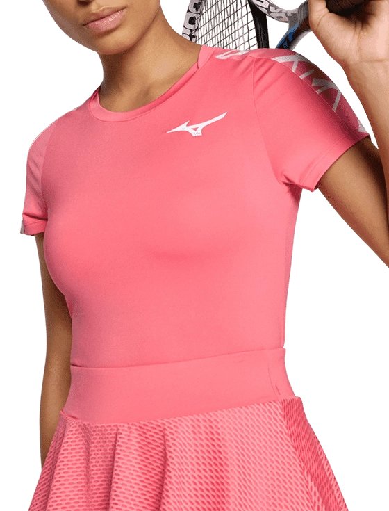 Футболка женская Mizuno Daybreakers Printed SS Tee W, Розовая (XS)