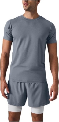 (CN) Футболка с коротким рукавом Alo Yoga Conquer Reform Crewneck Short Sleeve, Серая (m)