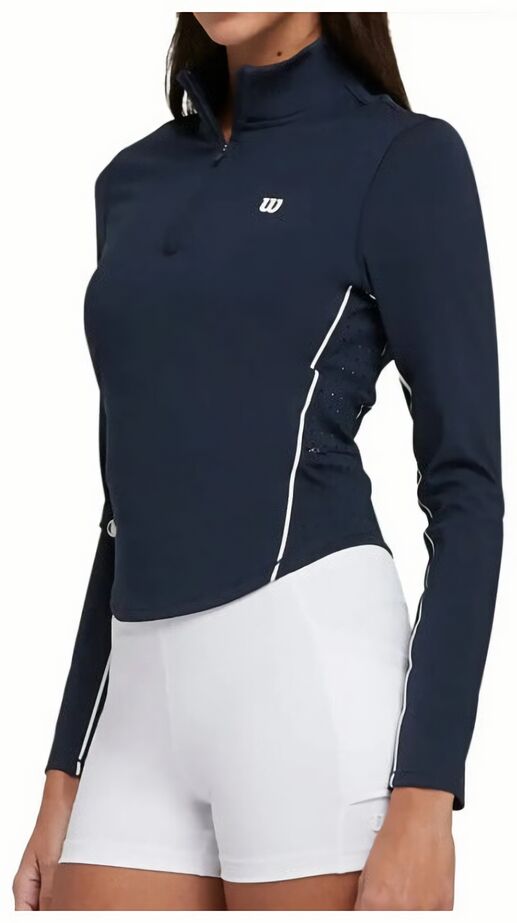 (EU) Лонгслив женский Wilson Brentwood с застежкой-полурубашкой, Синий (L)