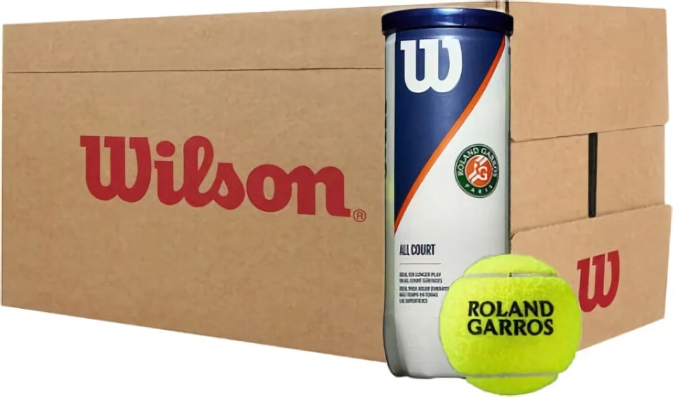 (EU) Мячи для падел тенниса Wilson Roland Garros All Court WRT126400, 24 банки (3 шт в банке)
