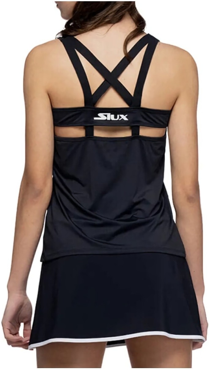 (EU) Майка женская Siux Sleeveless T-Shirt с v-образным вырезом, технология Cold Black, Чёрная (XS)