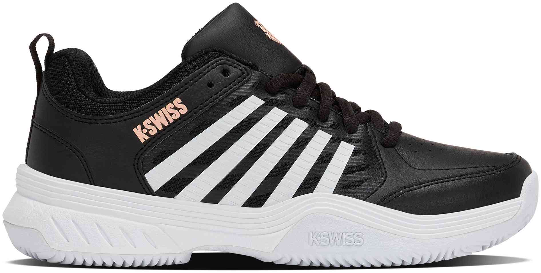 Кроссовки женские K-Swiss Court Express 2 Clay, Чёрные/Белые/Персиковые (р. 37)