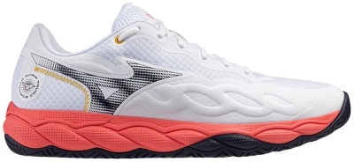 Кроссовки мужские Mizuno Wave Enforce Court AC, Белые/Чёрные/Оранжевые, теннисные (р. 45)