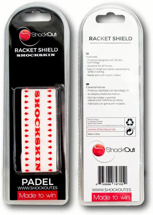 (EU) Защита обода для ракетки Shockout, Прозрачная/Красная