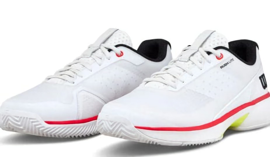 (EU) Кроссовки мужские Wilson Rush Lite 5 Clay White/Red Wrs339970, Белые (р. 43 1/3)