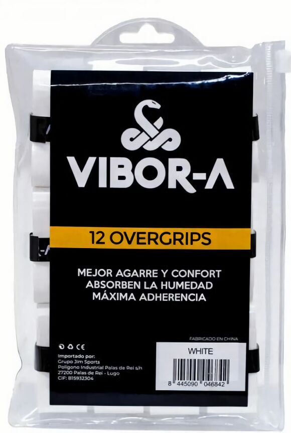 (EU) Овергрип для ракетки Vibor-A, Белый (12 шт)