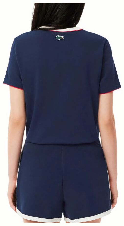 (EU) Футболка женская Lacoste Heritage, Синяя (S)