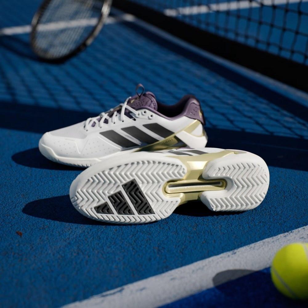Кроссовки мужские Adidas Adizero Ubersonic 5, Белые/Черные/Золотые (р. 44,5)