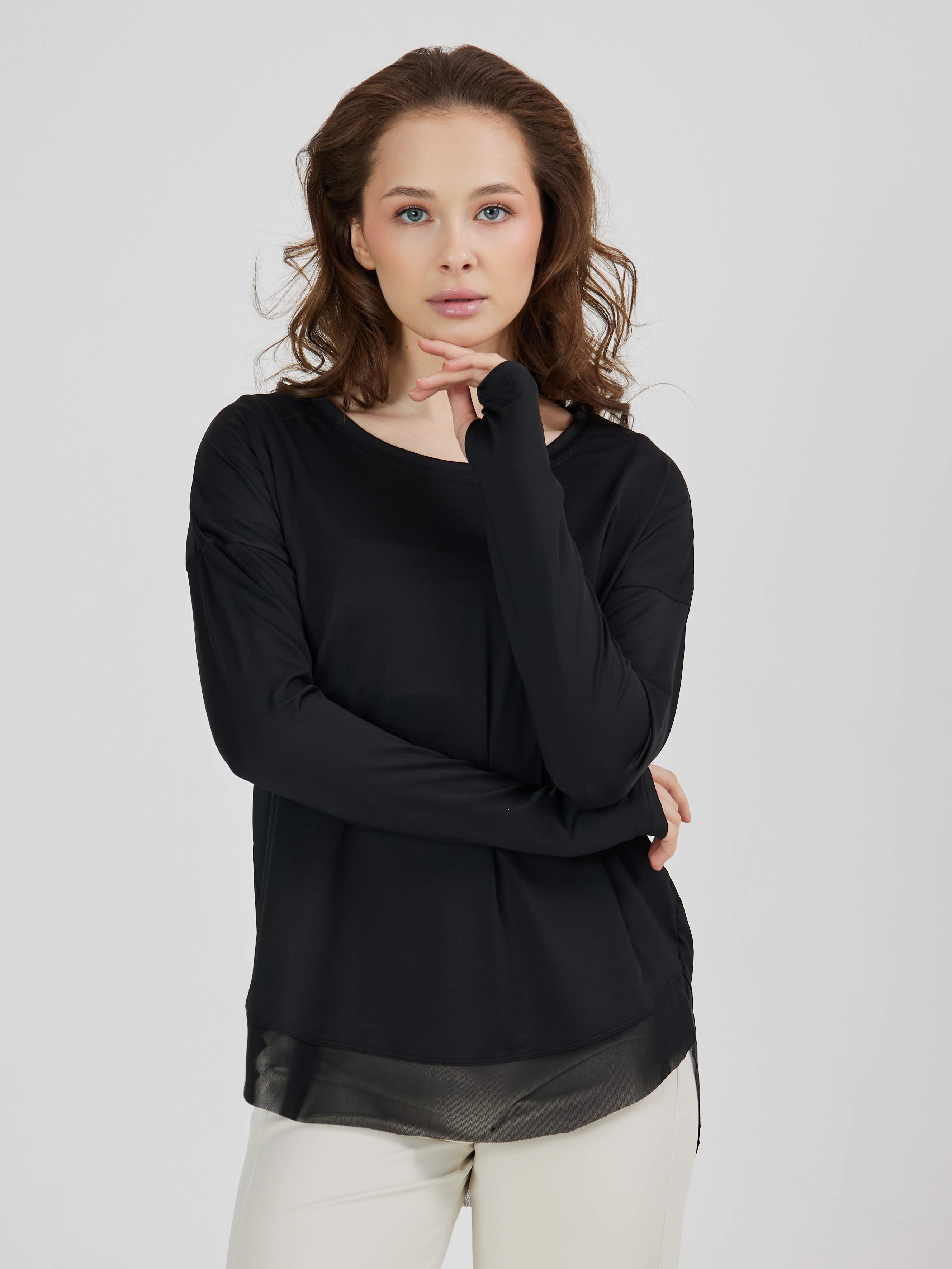 Лонгслив женский SURE 1ATSP_1214_999, Чёрный (L)