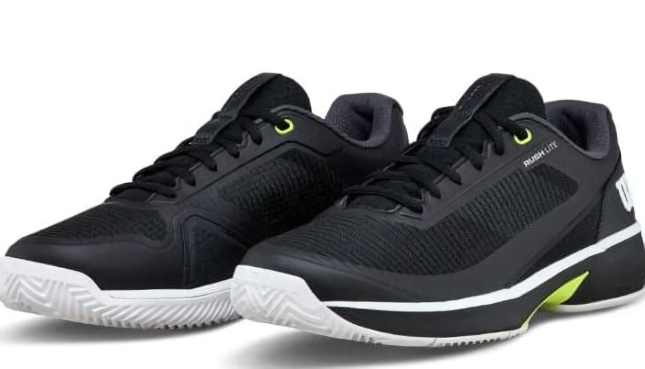 (EU) Кроссовки мужские Wilson Rush Lite 5 Clay Black Wrs338730, Чёрные (р. 42 2/3)