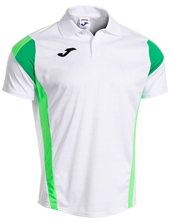 Поло мужское Joma Montreal Short Sleeve Polo M, Белое/Зеленое (S)