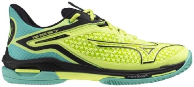 Кроссовки мужские Mizuno Wave Exceed Tour 6 CC, Жёлтые/Голубые, для грунта (р. 45)
