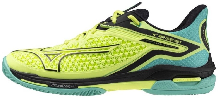 Кроссовки мужские Mizuno Wave Exceed Tour 6 CC, Жёлтые/Голубые, для грунта (р. 45)