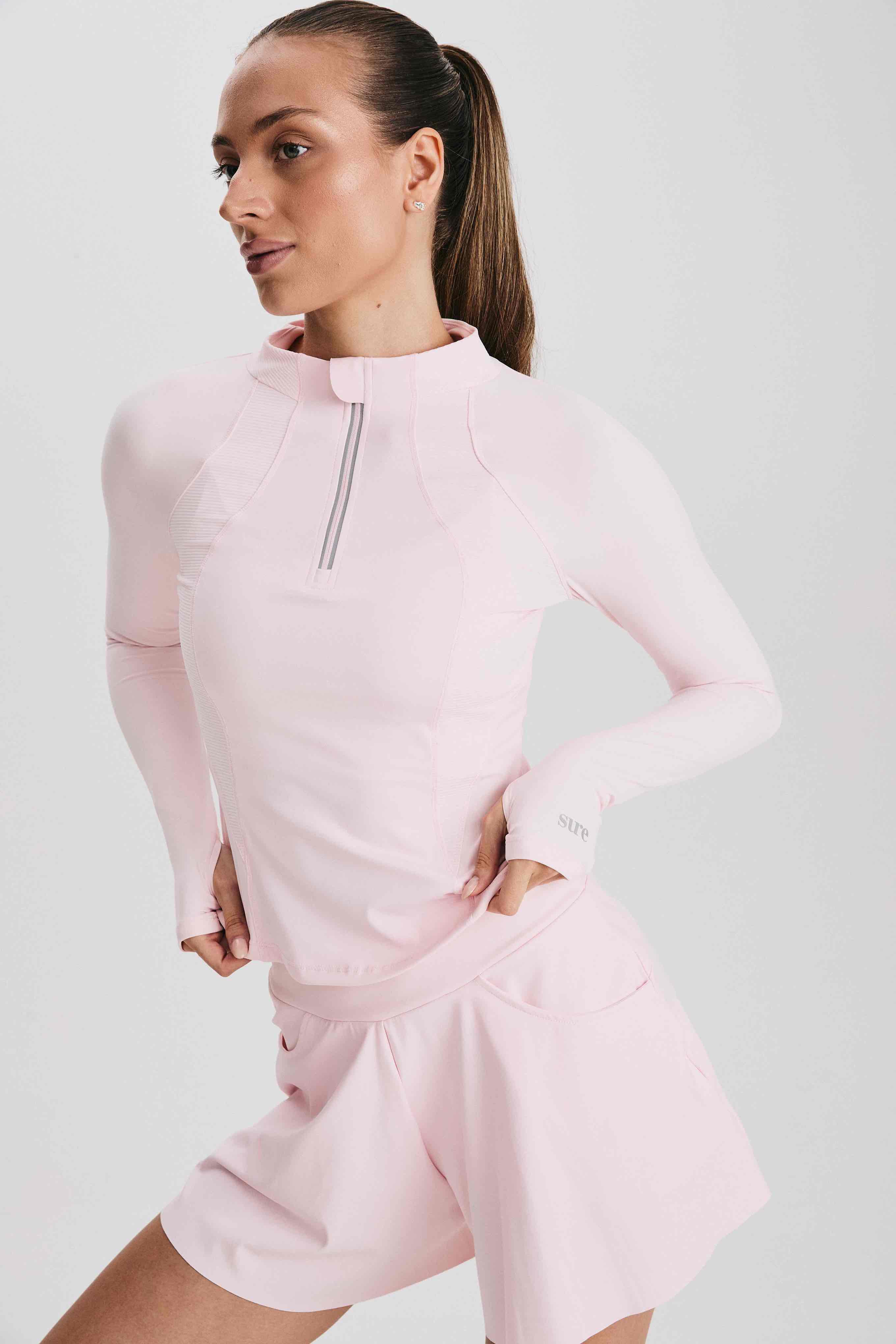 Лонгслив женский SURE 1/2 zip с охлаждающим эффектом, Розовый (S)
