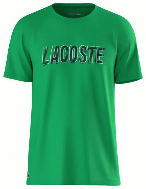 (EU) Футболка мужская Lacoste с принтом Ultra Dry, Зелёная (XL)