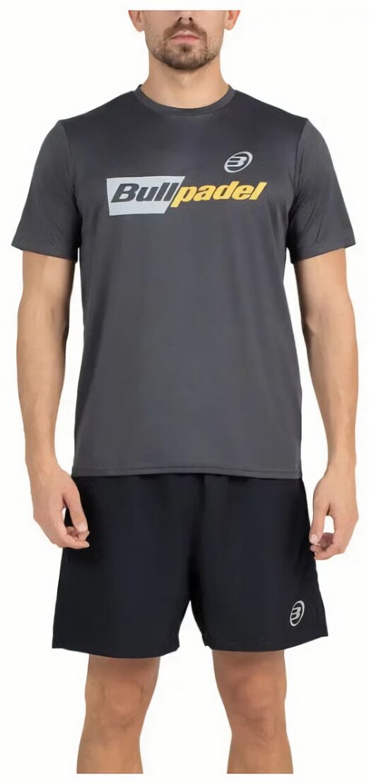(EU) Футболка мужская Bullpadel, Чёрная/Тёмно-серая (2XL)